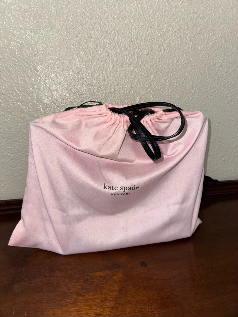 kate spade Black Leather Tote with Gold Logo